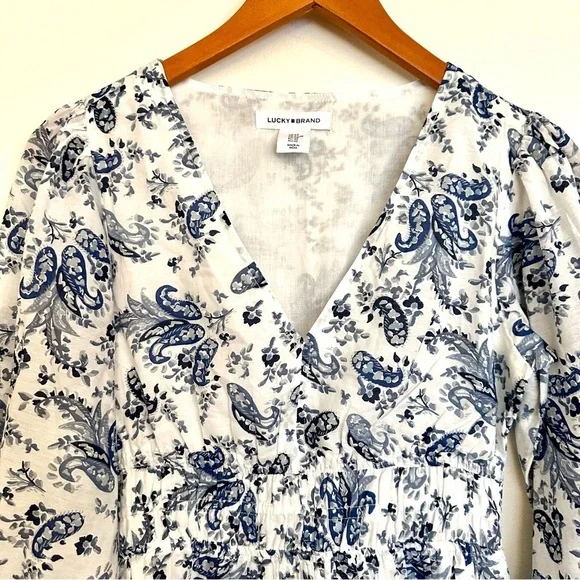 Lucky Brand Blue and White Floral Dress Size XS - Picture 10 of 16